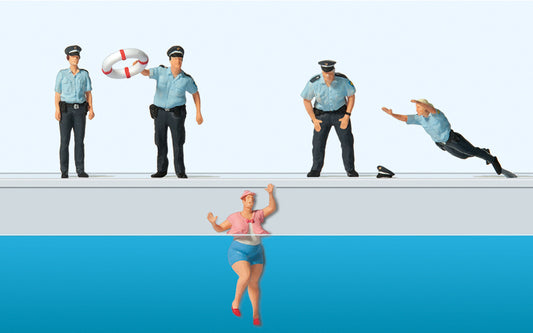 Preiser 10744 Rescued from the Water (5) Exclusive Figure Set HO