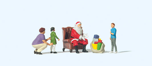 Preiser 10763 Father Christmas w/Mother & Kids (4) Exclusive Figure Set HO