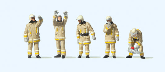 Preiser 10772 Firemen Beige Uniform Technical (5) Exclusive Figure Set HO