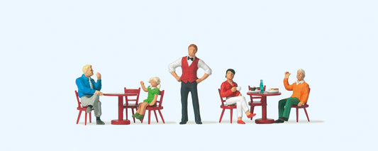 Preiser 10786 At the Bistro (5) Exclusive Figure Set HO