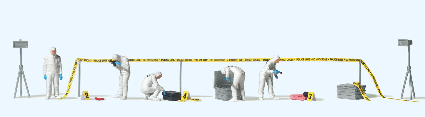 Preiser 10800 US/GB Crime Scene Investigation (5) Exclusive Figure Set HO