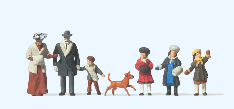 Preiser 12184 Family in Winter 1900 (6) Exclusive Figure Set HO