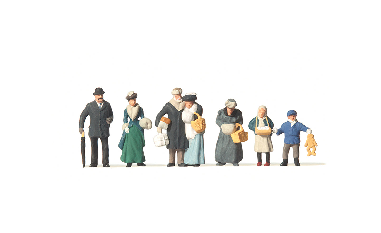 Preiser 12195 At the Christmas Fair 1900 (7) Exclusive Figure Set HO