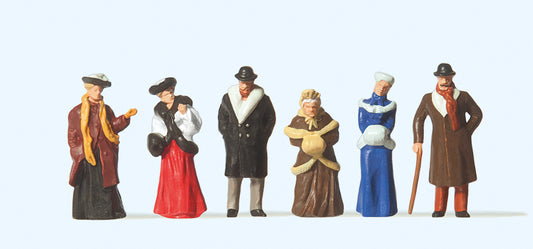 Preiser 12197 Passers By Winter 1900 (6) Exclusive Figure Set HO