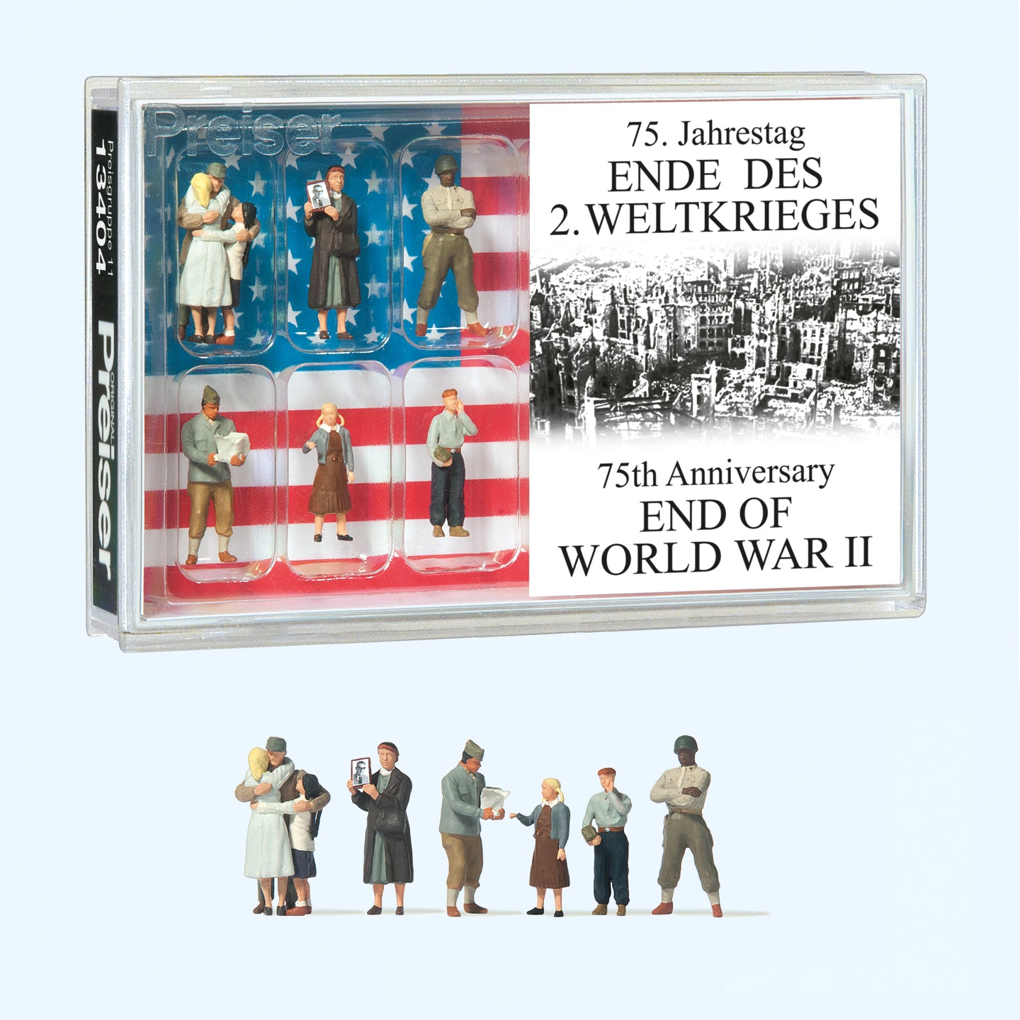 Preiser 13404 75th Anniversary End of World War II Exclusive Figure Set HO