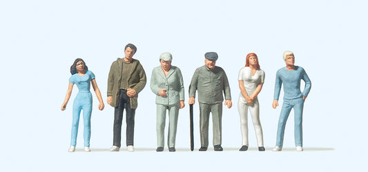 Preiser 14002 Standing Passers By (6) Standard Figure Set HO
