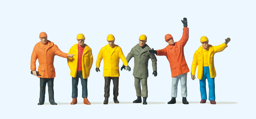 Preiser 14034 Workers in Protective Clothing (6) Standard Figure Set HO