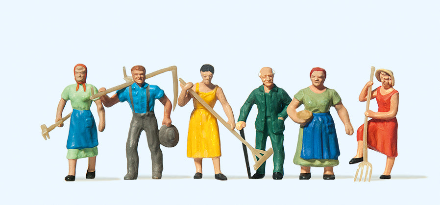 Preiser 14040 Farm Workers (6) with Tools Standard Figure Set HO