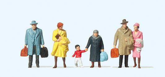 Preiser 14043 Walking Travellers (6) Standard Figure Set HO
