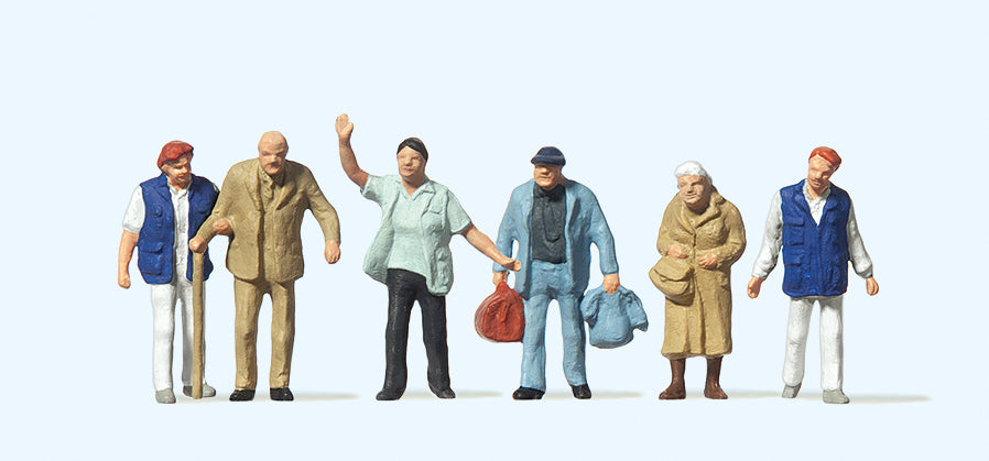 Preiser 14046 Travellers Aid Scene (6) Standard Figure Set HO