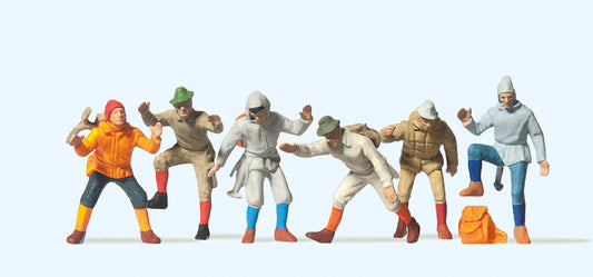 Preiser 14082 Mountain Climbers (6) Standard Figure Set HO