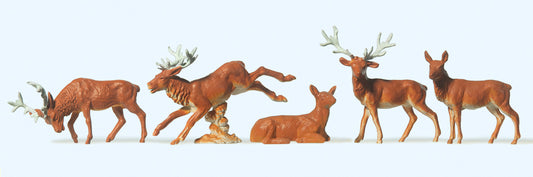 Preiser 14179 Stags (5) Standard Figure Set HO