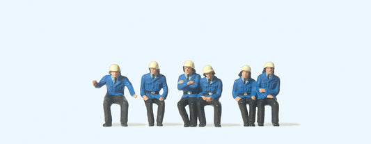 Preiser 14207 Seated Firemen (6) Standard Figure Set HO