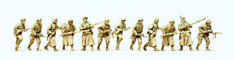 Preiser 16600 USSR 1941-45 Attacking Infantry Riflemen Winter (12) Kit HO