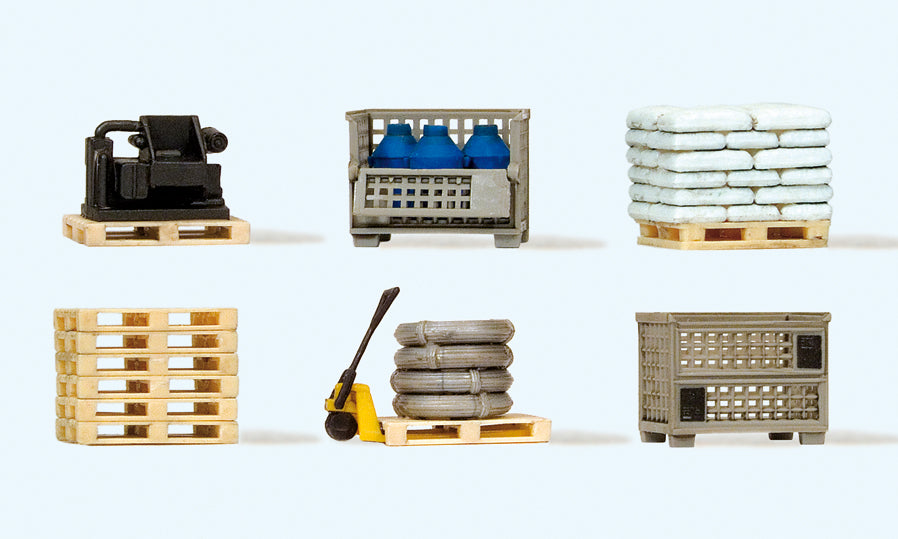 Preiser 17704 Pallets with Loads (6) HO