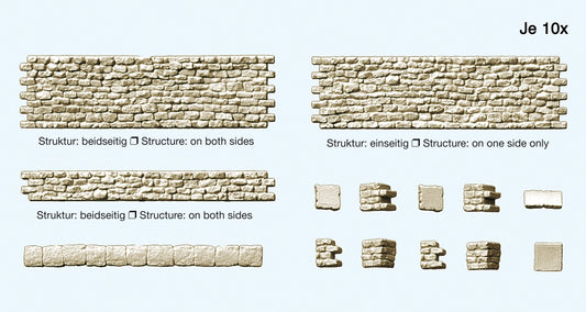 Preiser 18215 Quarrystone Walling Combination Kit HO