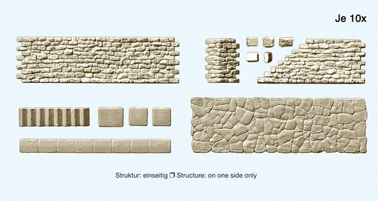 Preiser 18219 Quarrystone Walling/Pavement Combination Kit HO