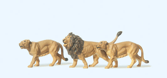 Preiser 20379 Circus Lions Walking (3) Figure Set HO