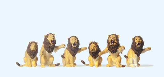Preiser 20381 Circus Lions Seated (6) Figure Set HO