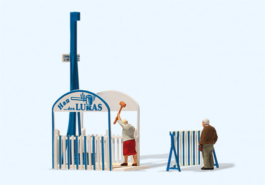 Preiser Funfair Hau den Lukas Strongman 75th Anniversary Set PR24700 HO Gauge
