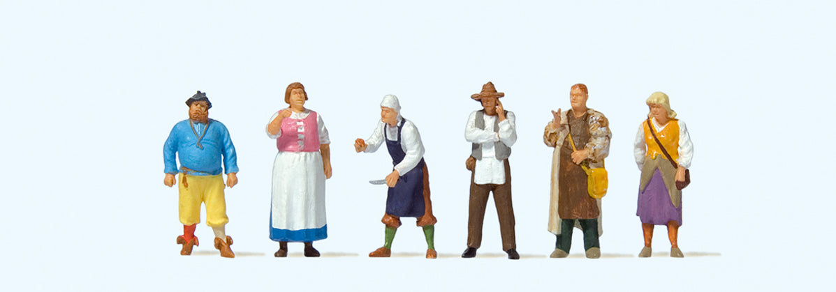 Preiser 24761 Medieval Festival (6) Exclusive Figure Set HO