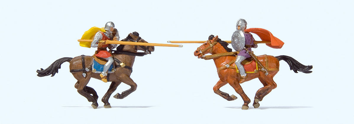 Preiser 24763 Jousters on Horses (2) Exclusive Figure Set HO
