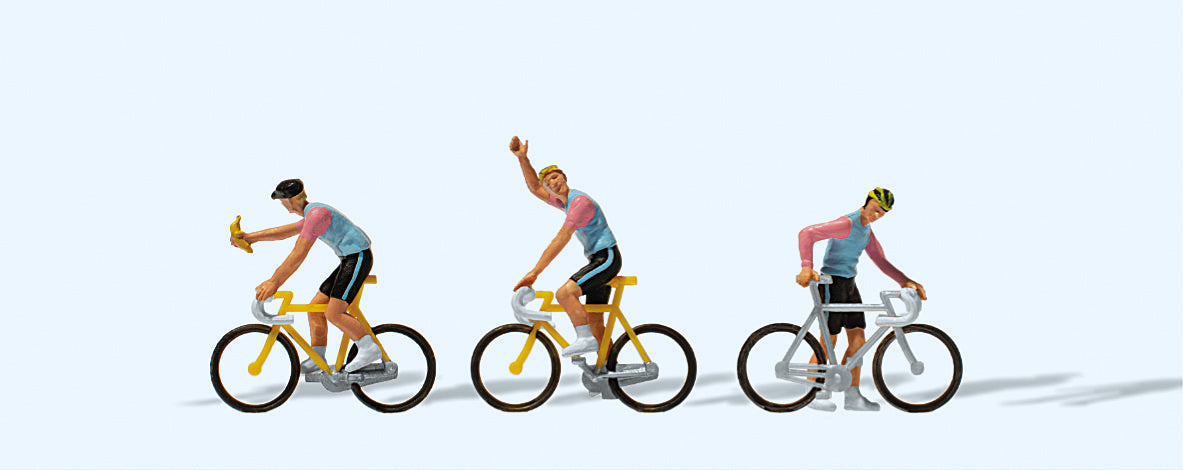Preiser Racing Cyclists Team 3 (3) Figure Set PR25008 HO Gauge