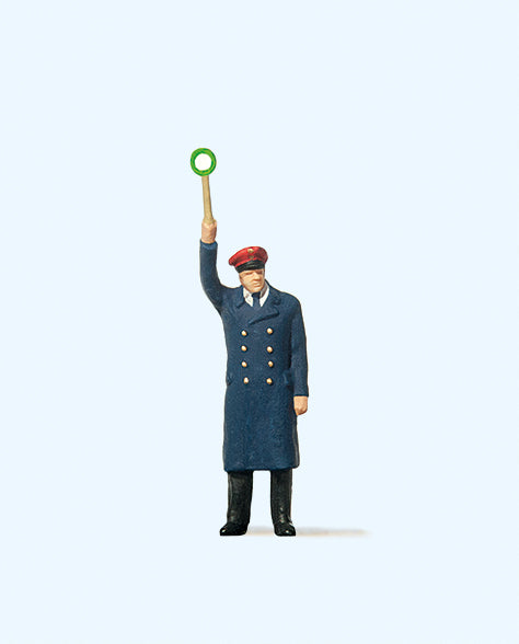 Preiser 28002 Railway Platform Despatcher with Token Figure HO