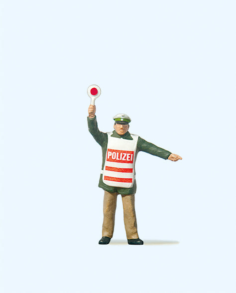 Preiser 28012 Policeman in Safety Vest Figure HO