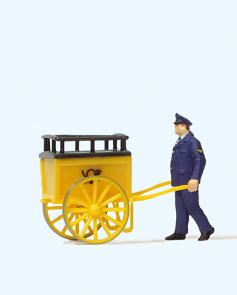 Preiser 28083 Post Official with Cart Figure HO