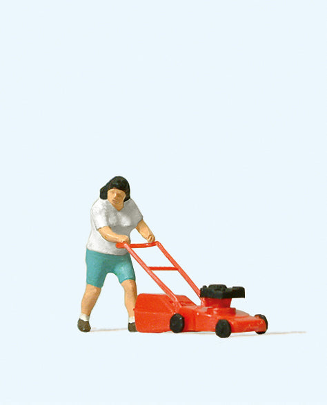 Preiser 28085 Mowing the Lawn Figure HO