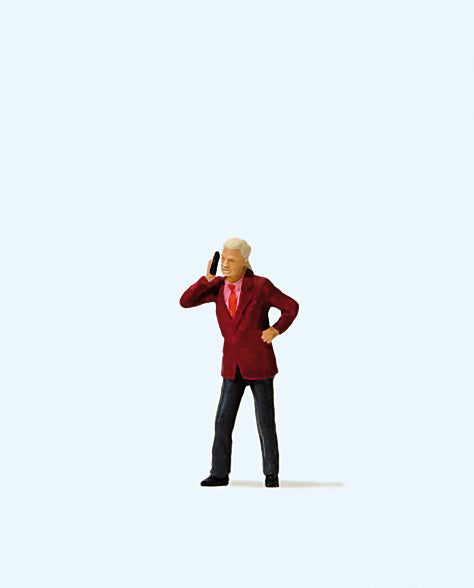 Preiser 28165 Man with Mobile Phone Figure HO