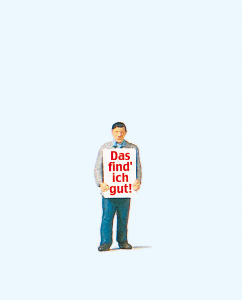 Preiser 29049 Man in Sandwich Board Figure HO