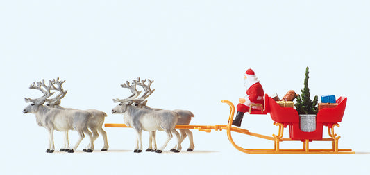 Preiser 30399 Christmas Sleigh (4 x Reindeer) HO