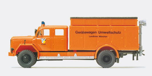 Preiser 35016 Municipal Tool/Gear Carrier Pollution Magirus 200 D16A HO