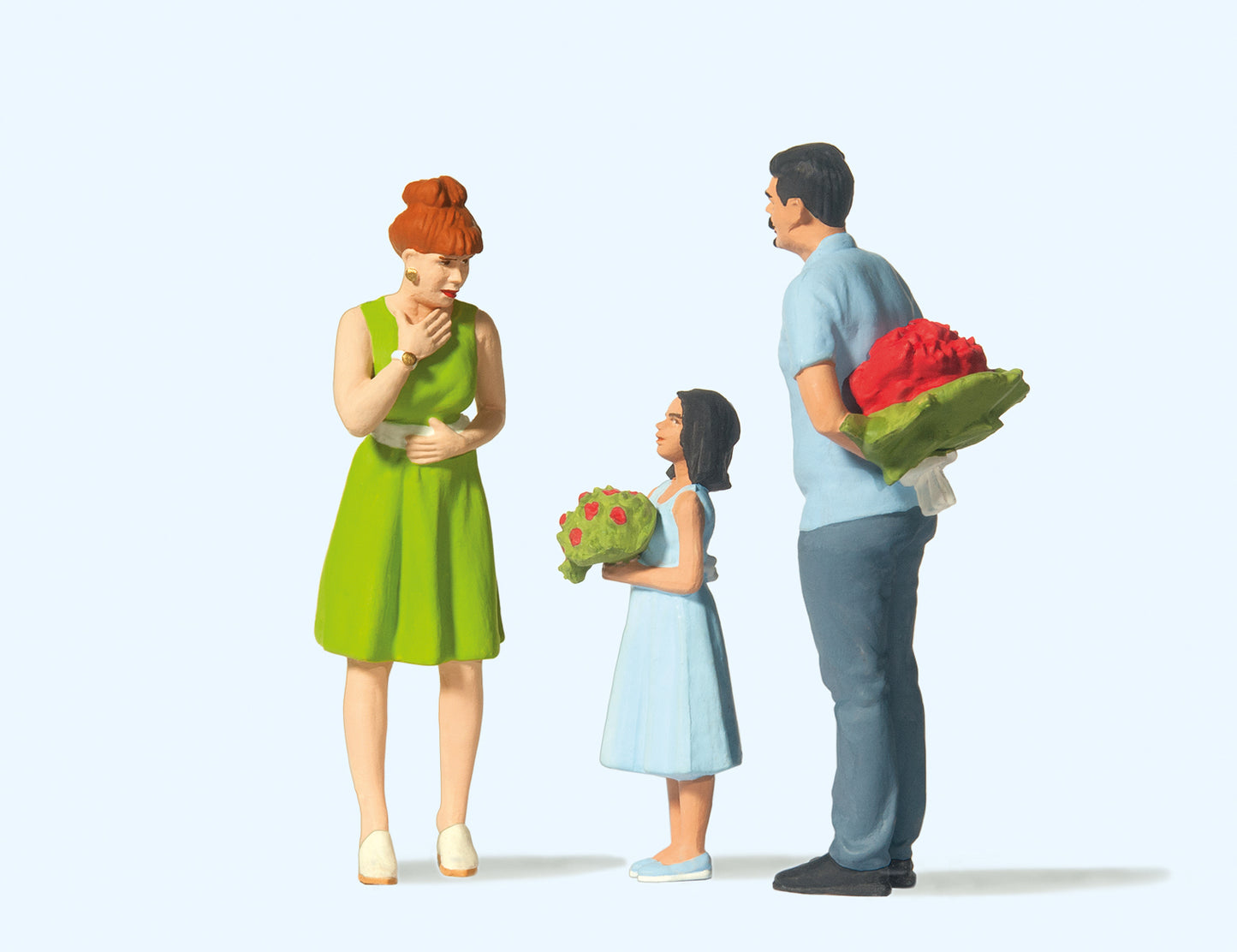 Preiser 44934 Surprised with Flowers (3) Figure Set G Gauge