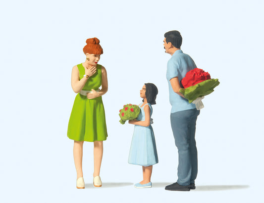 Preiser 44934 Surprised with Flowers (3) Figure Set G Gauge