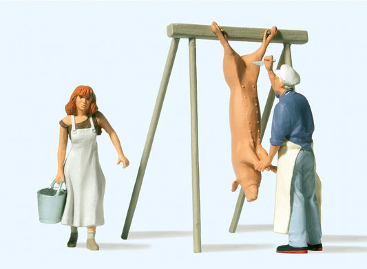 Preiser 44935 Slaughtering at the Farm Figure Set G Gauge
