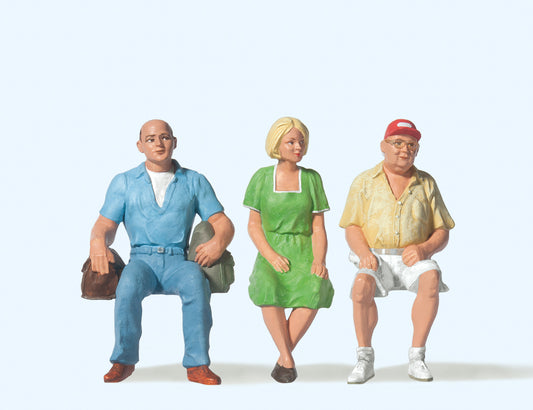 Preiser 45080 Seated Persons (3) Figure Set G Gauge