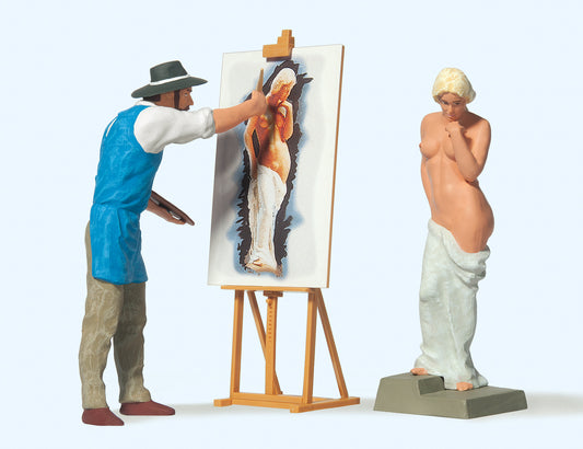 Preiser 45095 Artist with Model Figure Set G Gauge