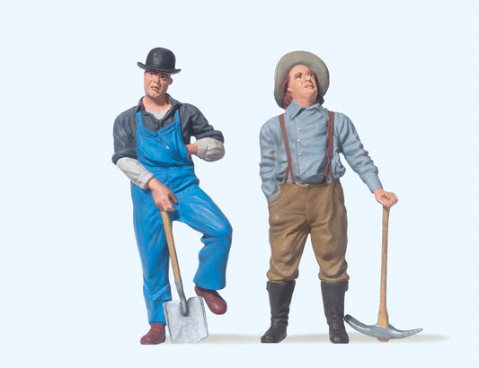 Preiser 45101 Track Workers Circa 1900 (2) Figure Set G Gauge