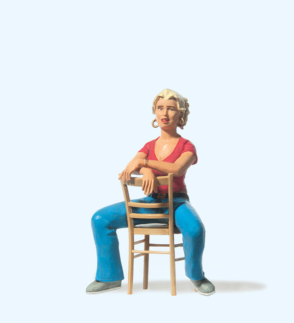 Preiser 45508 Young Woman Seated Figure G Gauge