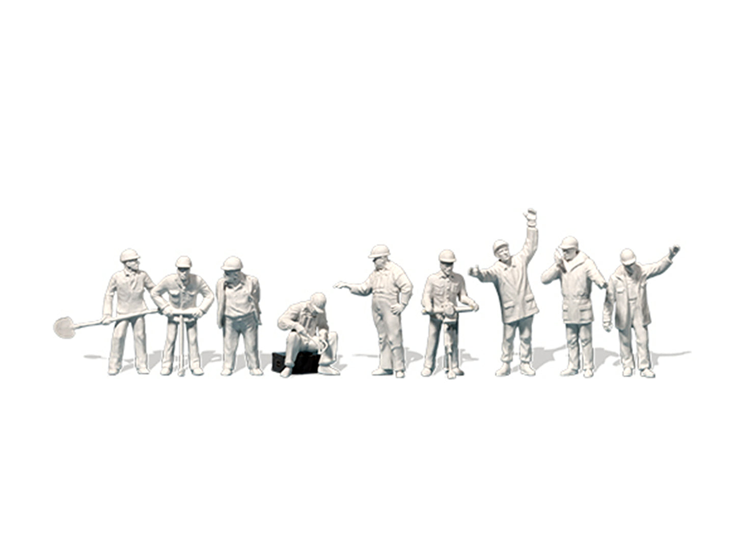 Preiser Track & Railway Workers (9) Unpainted Figure Set PR63003 1 Gauge