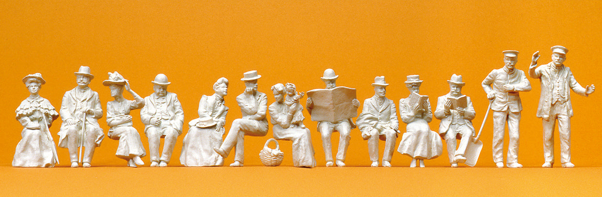 Preiser 63032 Railwaymen/Passengers Circa 1900 (13) Unpainted Figures Gauge 1