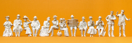 Preiser 63032 Railwaymen/Passengers Circa 1900 (13) Unpainted Figures Gauge 1