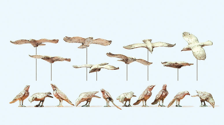 Preiser 63335 Ravens/Magpies (18) Kit Gauge 1