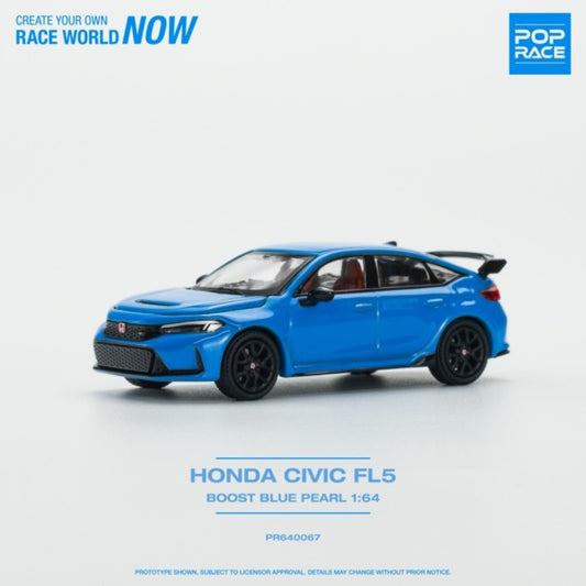 Pop Race 640067 Honda Civic Type-R FL5 Boost Blue Pearl 1:64 Diecast Car