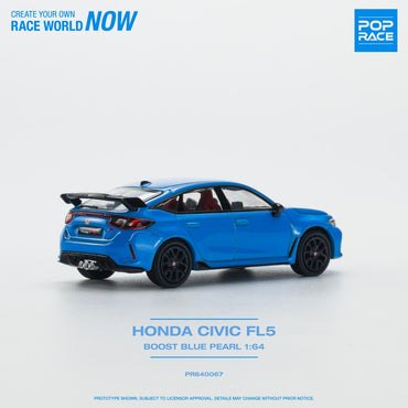 Pop Race 640067 Honda Civic Type-R FL5 Boost Blue Pearl 1:64 Diecast Car