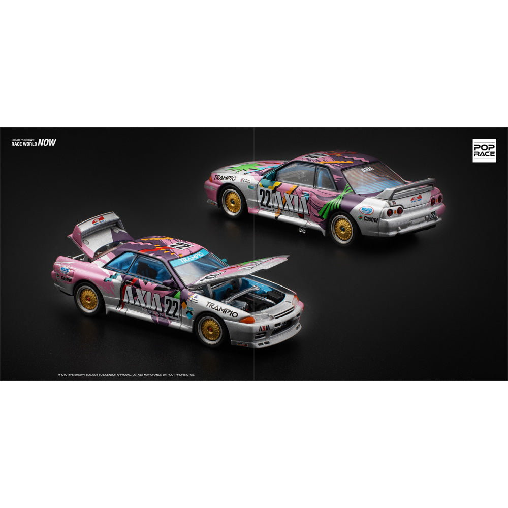 Pop Race Nissan Skyline GT-R R32 #22 AXIA GROUP A 1:64 Diecast Model 640103