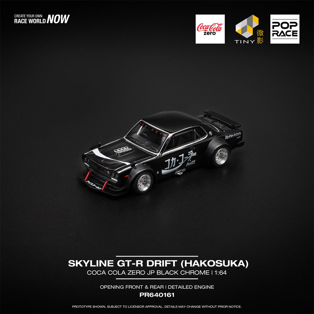 Pop Race Skyline GT-R Drift Hakosuka Coca Cola Zero JP 1:64 Diecast Car 640161